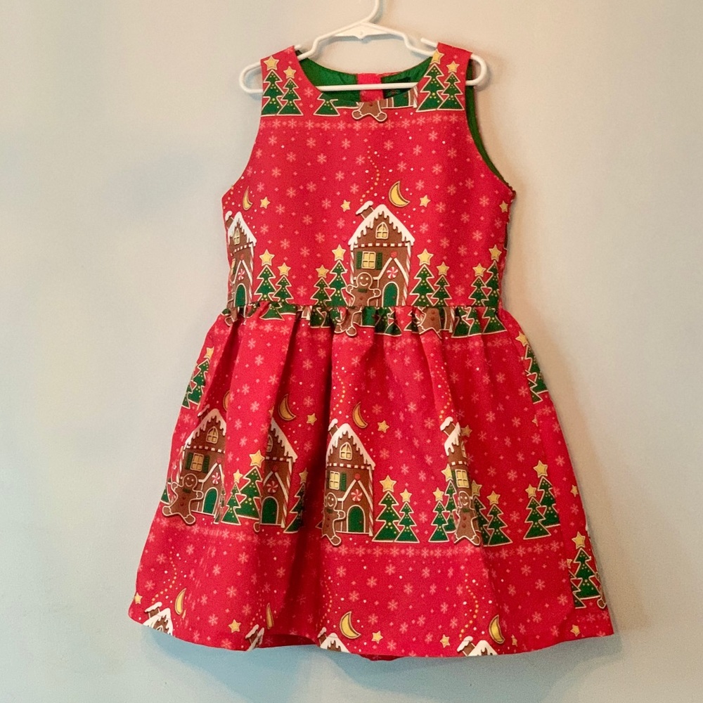 Red Gingerbread House Holiday Dress